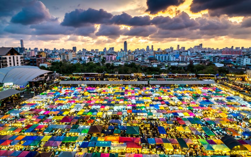 Ratchada Train Night Market, Bangkok Thailand.