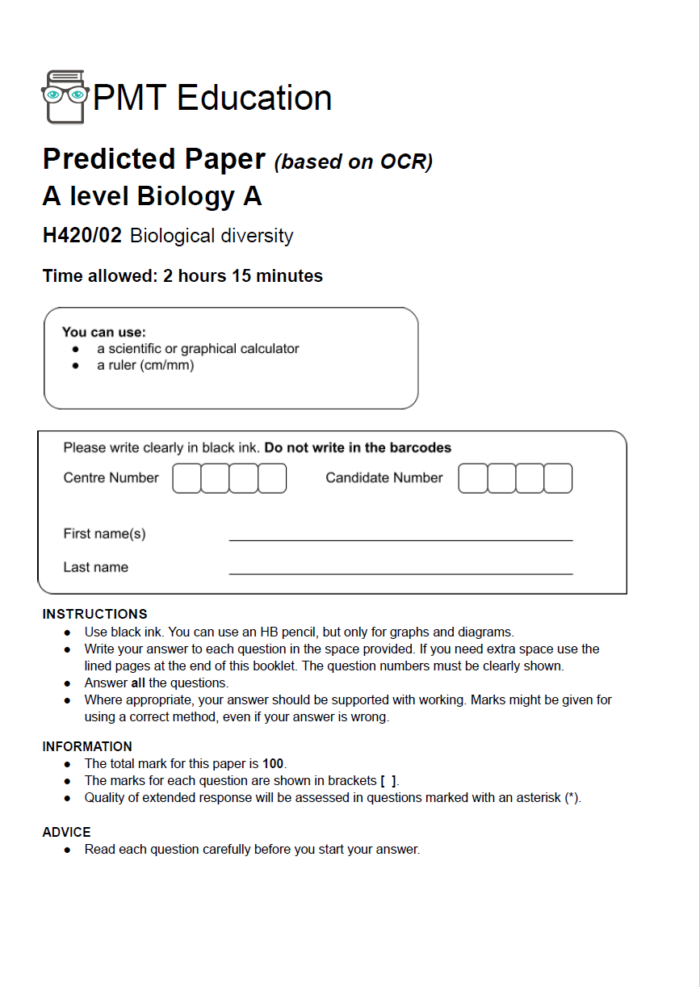 2025 free predicted papers pmt education