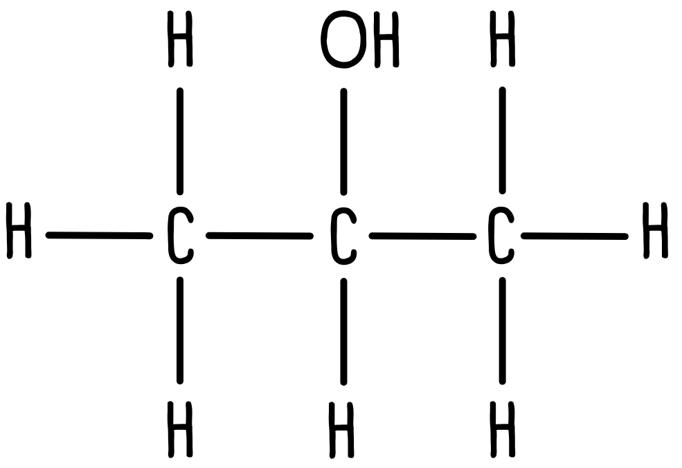 Propan-2-ol displayed formula.